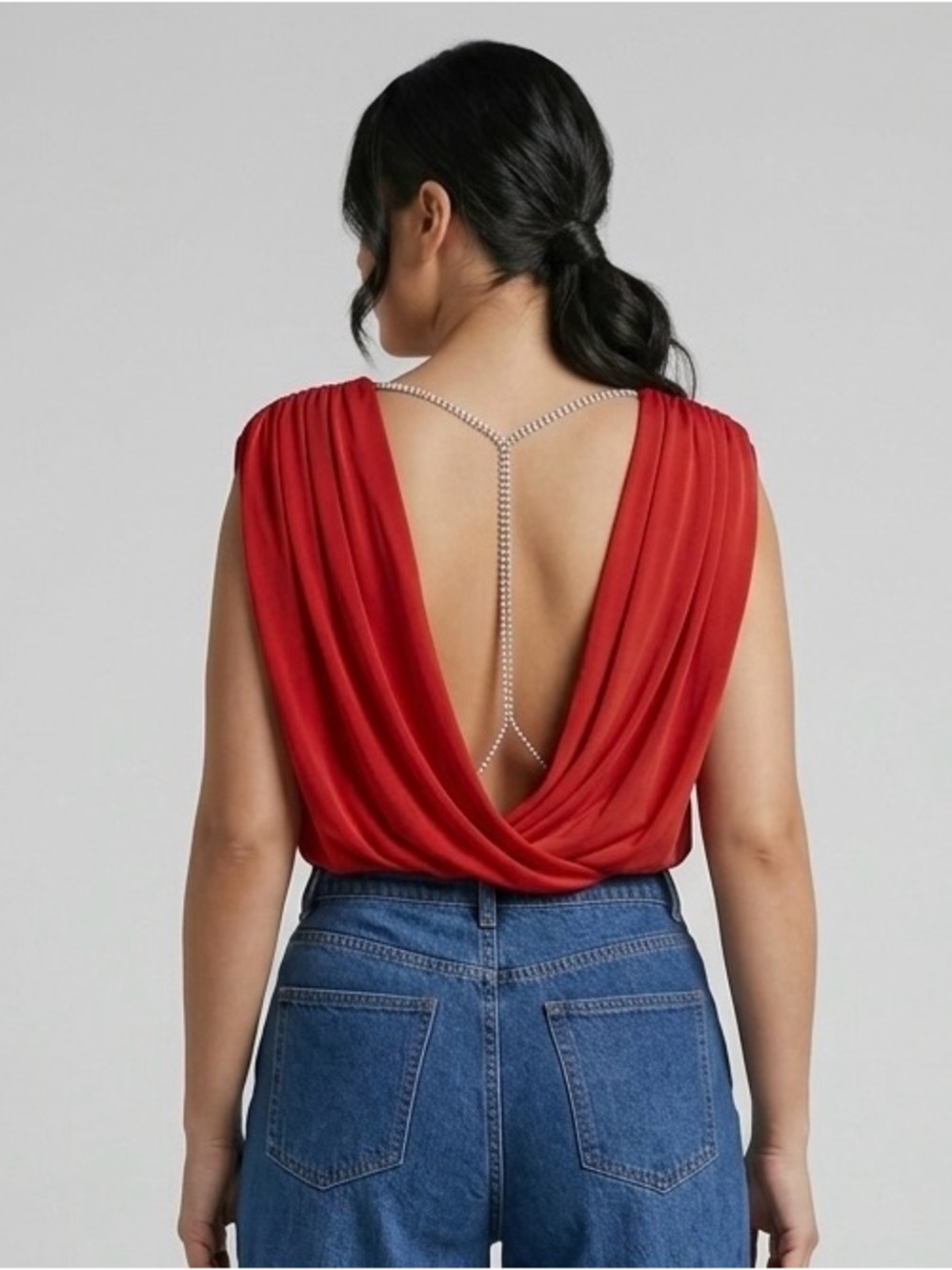 Windsor Red Surplice Bodysuit